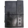 Leather N/book Emb Black