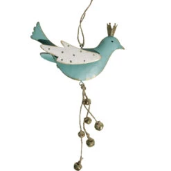 Hanging Bird Aqua/bells