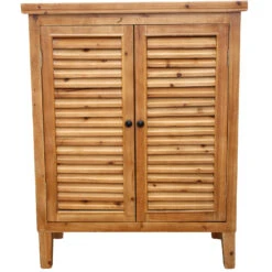 #cabinet 2 Door Louvre Natural