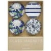 Glass Lrg Magnets S/4 Navy Hamptons