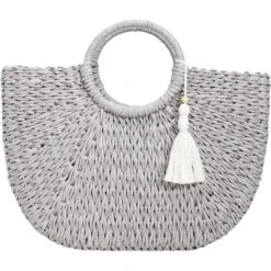 Shopper Basket Woven Pewter