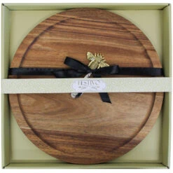 Acacia Round Board/bee Spreader Set