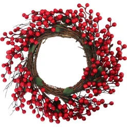 Wreath Red Berries Lrg