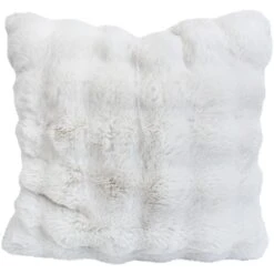 Lux Faux Fur Doublesided Cushion White