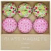 Glass Magnets S/6 Pink Garden