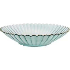 Glass/dish Lge Mist/gold