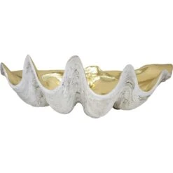 Clam Shell Xl Aged White/gold