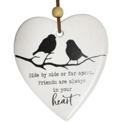 Hanging Heart Birds Side By Side