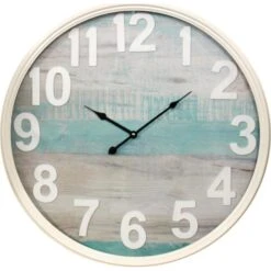 Clock Soft Blue/white 60cm