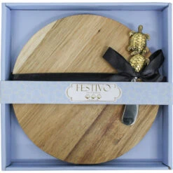 Acacia Round Board/turtle Spreader Set