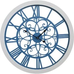 Clock Interior View Blue/white 59cm