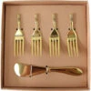 Spreader And Cheese Fork Set Brass