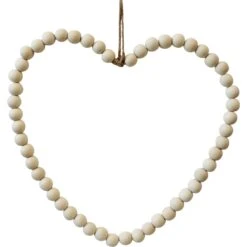 Beaded Heart Large Nat