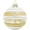 Glass Bauble Gold Stripe