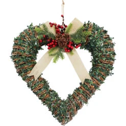 Led Xmas Heart Wreath Topiary